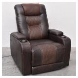 Faux Leather Power Recliner w/Lights