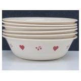 (6) Corelle 'Hearts & Cherries' Soup/Cereal...