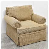 Henredon Oversized Striped Corduroy Armchair