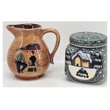 Pennsbury Pottery Pitcher Amish Couple & Unikat...