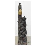 Floor Lamp, Bears Climbing Tree to Beehive Motif