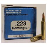 (150rd) 223 Rem 55 gr SP BLACK HILLS Ammo