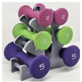 Gym Weights 3 Pairs Set, 2lb, 3lb, 5lb Colorful
