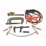 Jumper Cables, Clamps & Pipe Wrench