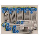 (10) Floor Registers 3" x 10" White Decor Grates