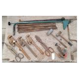 Tools: Pipe Wrenchers, Weeder, Lead Hammers...