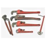 (5) Pipe Wrenches & Adjustable Pliers