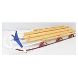 Classic Wooden-Plank Sled ï¿½ Metal Runners