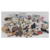 Large Lot Holiday Craft Supplies, Stamps, Trinkets