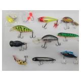 (11) Fishing Lures: Hula Popper, Heddon Zara...