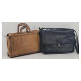 (2) Leather Briefcases: Black COACH & Vintage...
