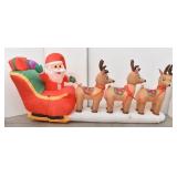 Inflatable Santa & Reindeer Yard Decoration