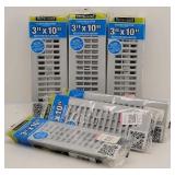 (6) Floor Registers 3" x 10" White Decor Grates