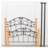 Complete Full Bed Arched Metal Frame Wood Posts