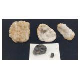 White Mex. Geode & Black Tourmaline