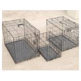 (3) Folding Pet Crates Metal