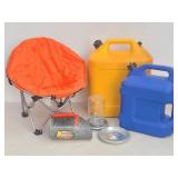 Lot of: Folding Chair, Diesel Can, Water Can, ...