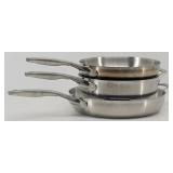 (3) Calphalon SS Frying Pans 12", 3qt, 10"