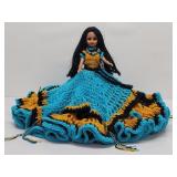 Native American Doll w/ Crocheted Layered Dress