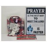 XL Plaid Shirt NEW + (2) Signs
