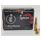 (34rd) 7.62x39mm 123gr FMJ IGMAN Ammo