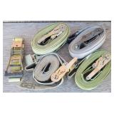 (4) Ratchet Tie Downs w/ Flat Hooks