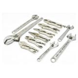 Adjustable Wrench & Locking Pliers Assorted Tools