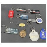 Large amount of vintage advertising keychains