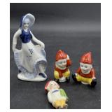 Vintage salt and pepper shaker/figurines