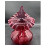Fenton cranberry vase 8ï¿½