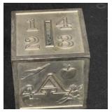 Vintage metal ABC 123 bank