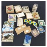 Vintage cards, postcards, paper items shells