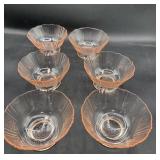 pink depression, glass sherbets