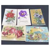 Vintage birthday postcards