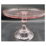 Pink 10 inch wide cake plate 7 inch tall