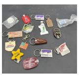 Large amount of advertising keychains