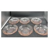 Pink depression, glass bowls, 5 1/2 inch wide