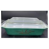 Pyrex green casserole dish