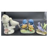 Bird figurines, one bird does have crack as