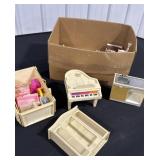 Old plastic dollhouse furniture