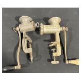Vintage meat grinders