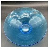 Blue art glass dish 9.5ï¿½ wide