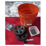Wheels nails bucket, brackets