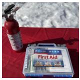 First aid kit in small fire extinguisher