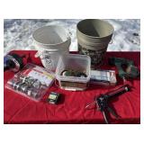 Large amount of screws, air, nailer, caulking,