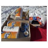 Paper towels, trash bags, tape