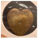 1901 Milwaukee BPOE heart pendant