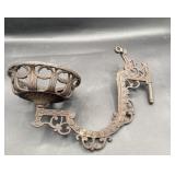Antique cast-iron oil lamp holder