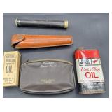 Vintage redwing boot oil can Keystone projector