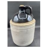 Primitive crock jug does have chip as pictured